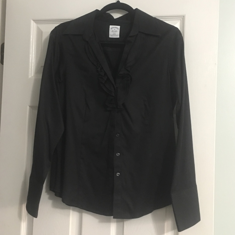 Black Brooks Brothers Ruffle dress shirt